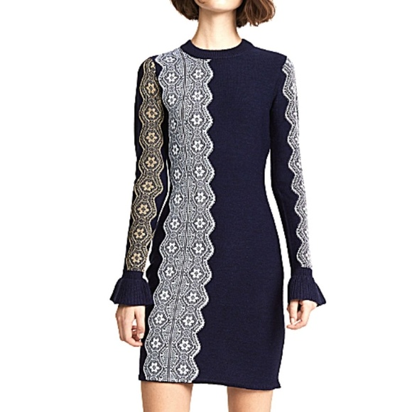 PHILLIP LIM Intarsia Lace Wool Blend Dress - Picture 3 of 9
